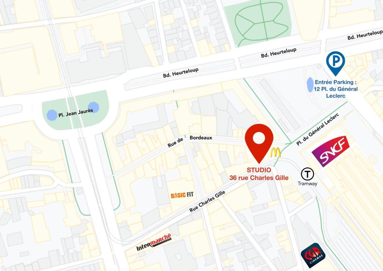 Studio Avec Balcon & Parking Gratuit - Tours Gare 外观 照片